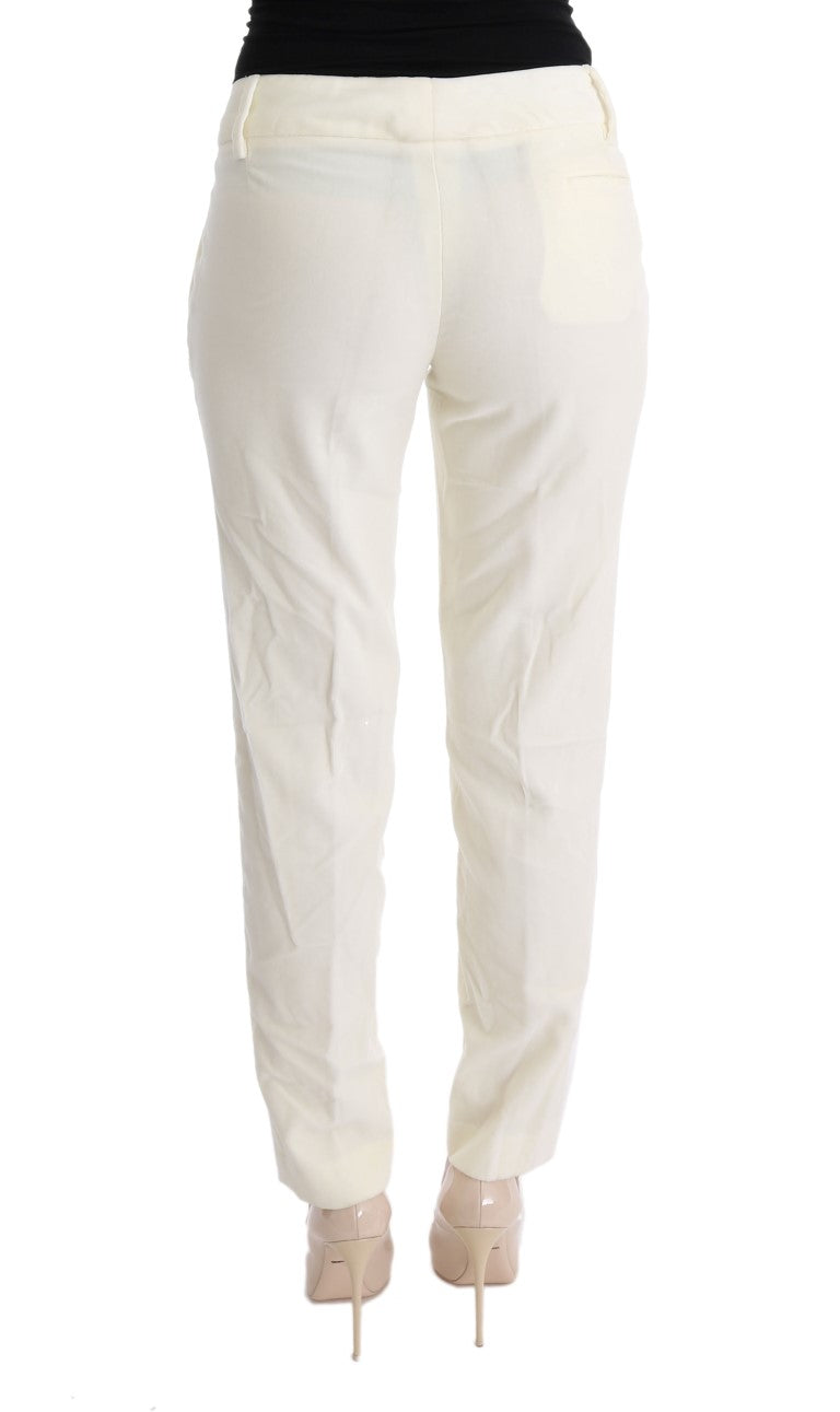 Chic White Regular Fit Pants Ermanno Scervino