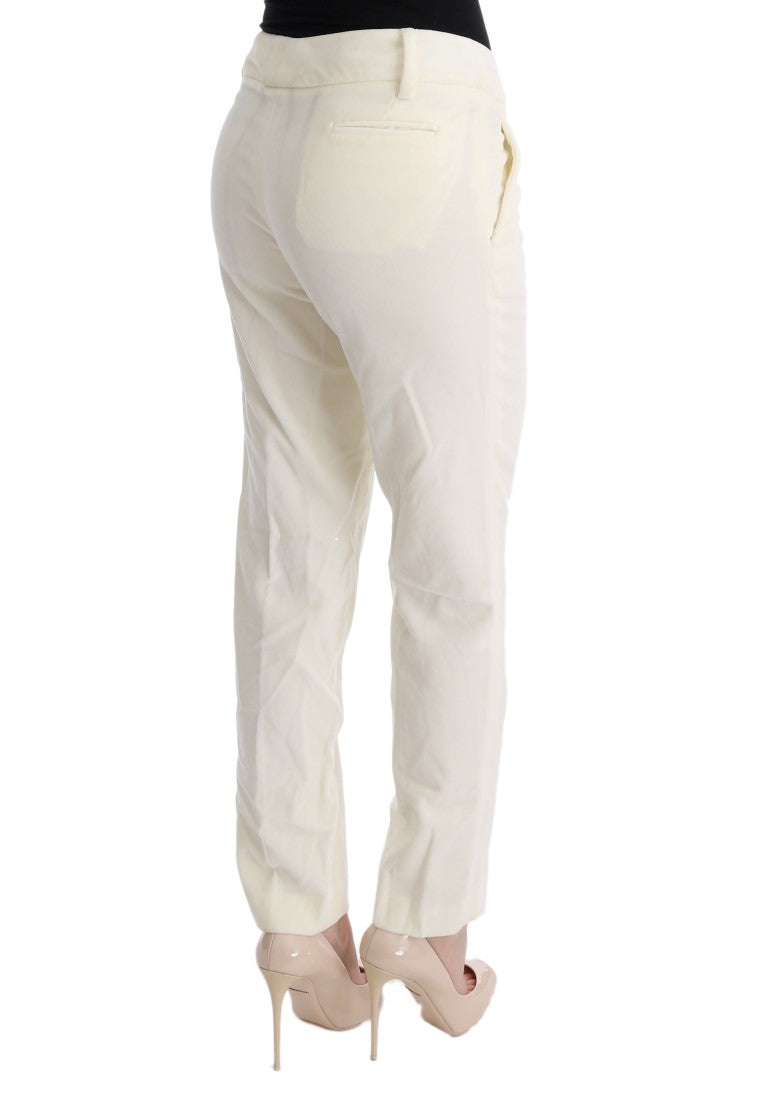 Chic White Regular Fit Pants Ermanno Scervino