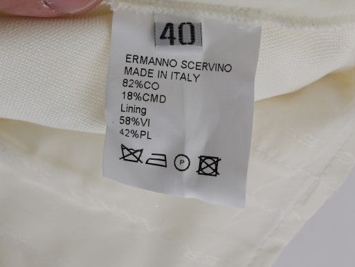 Chic White Regular Fit Pants Ermanno Scervino