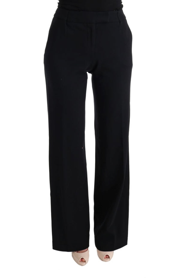 Chic Black Bootcut Formal Pants Ermanno Scervino