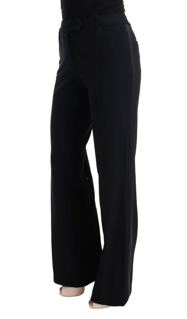 Chic Black Bootcut Formal Pants Ermanno Scervino