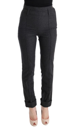 Chic Gray Casual Skinny Pants Ermanno Scervino