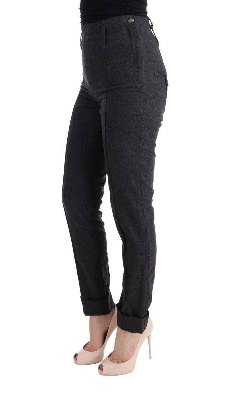 Chic Gray Casual Skinny Pants Ermanno Scervino