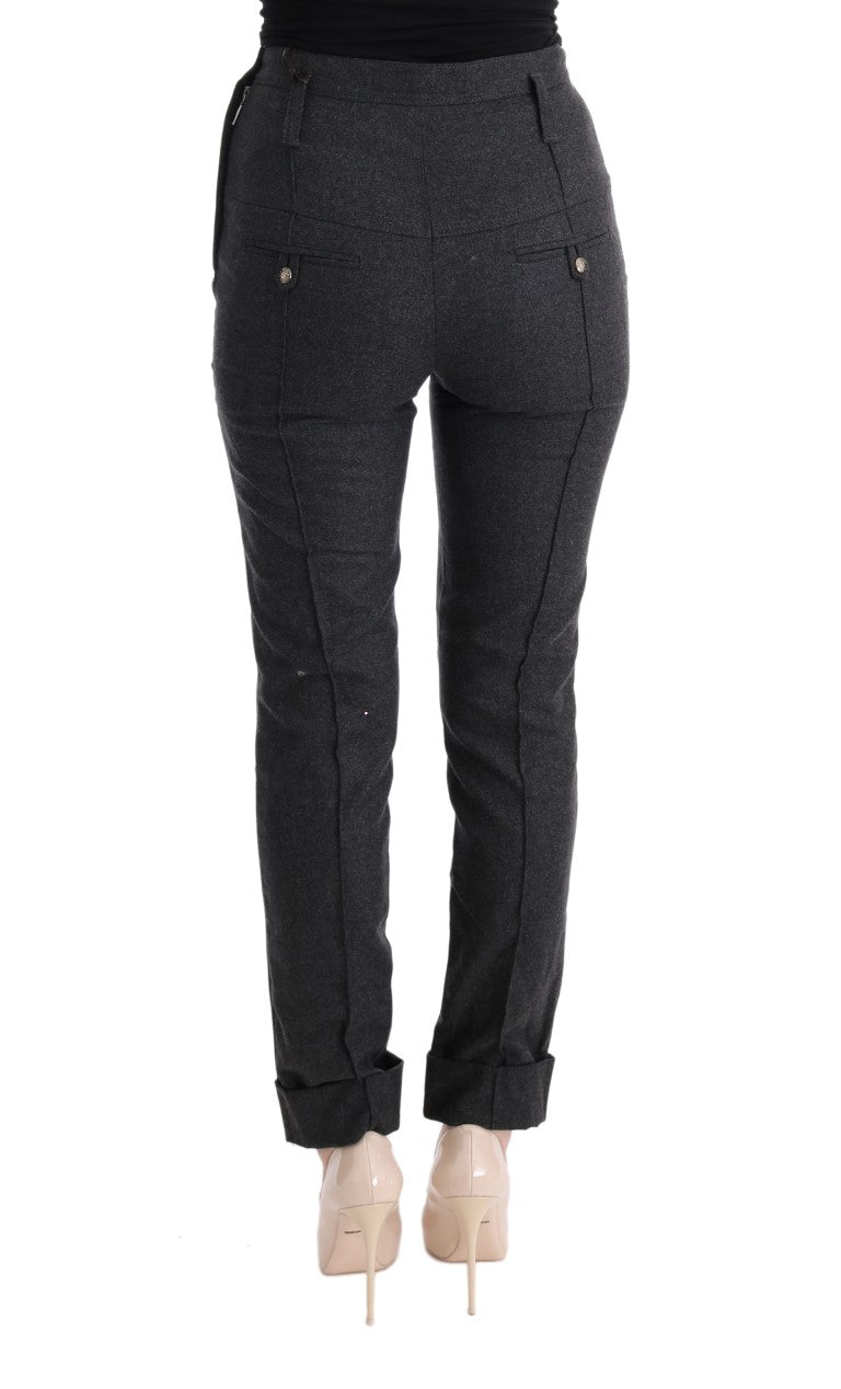 Chic Gray Casual Skinny Pants Ermanno Scervino