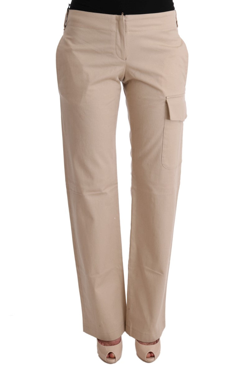 Chic Beige Cropped Pants - Regular Fit Elegance Ermanno Scervino