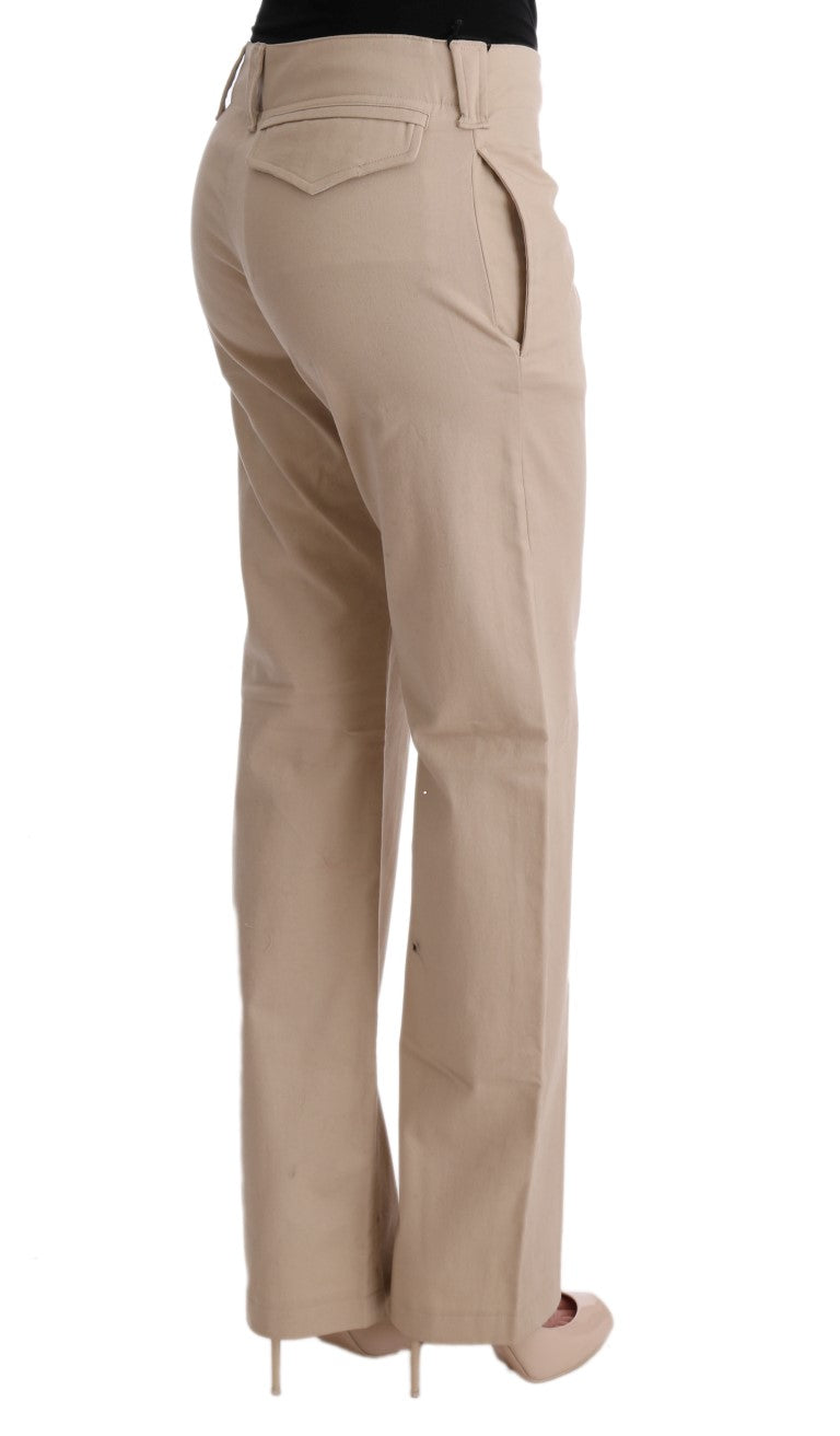 Chic Beige Cropped Pants - Regular Fit Elegance Ermanno Scervino