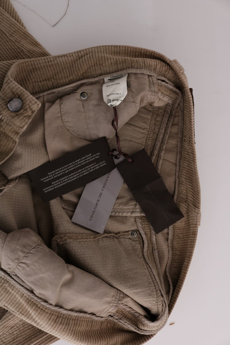Beige Regular Fit Luxe Trousers Ermanno Scervino