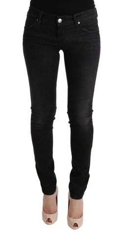 Chic Slim Fit Black Cotton Jeans Acht