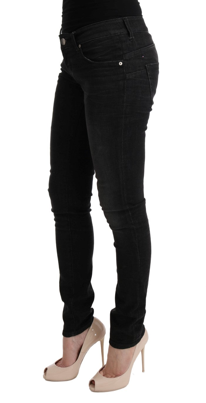 Chic Slim Fit Black Cotton Jeans Acht