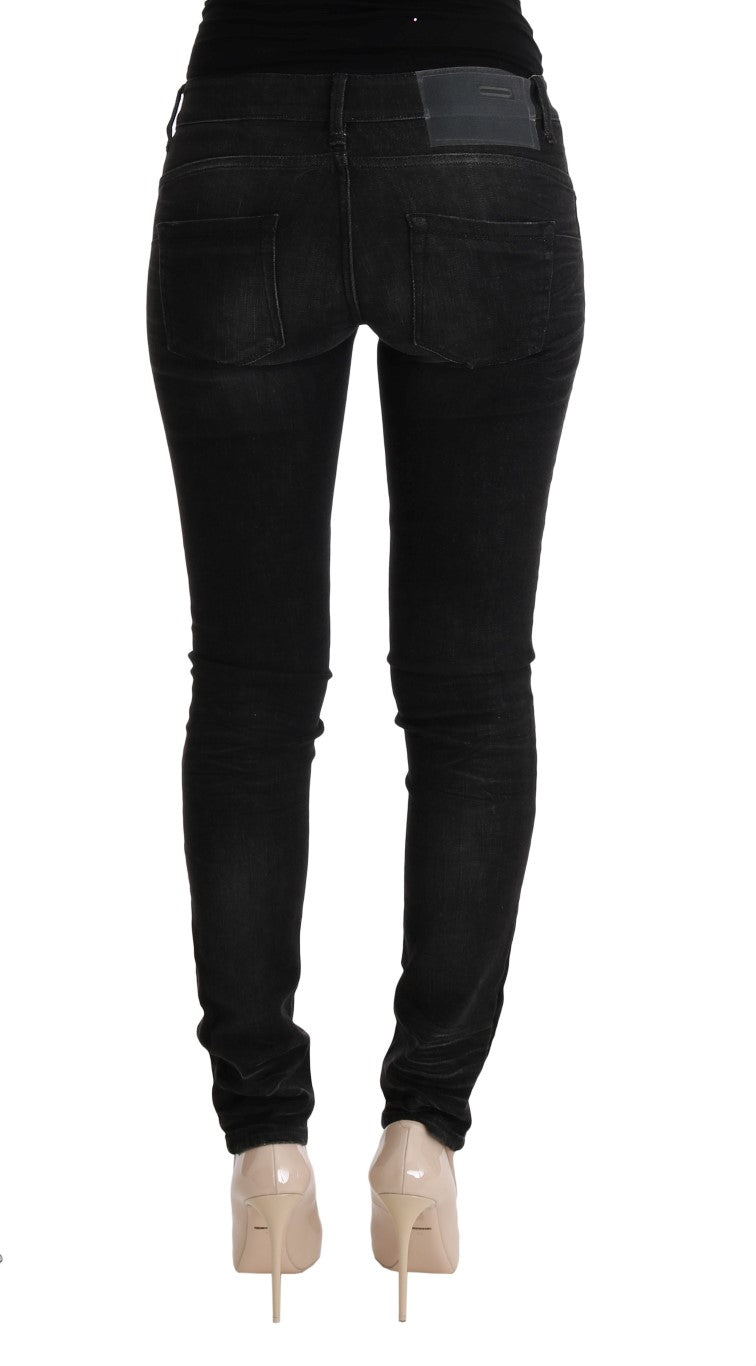 Chic Slim Fit Black Cotton Jeans Acht