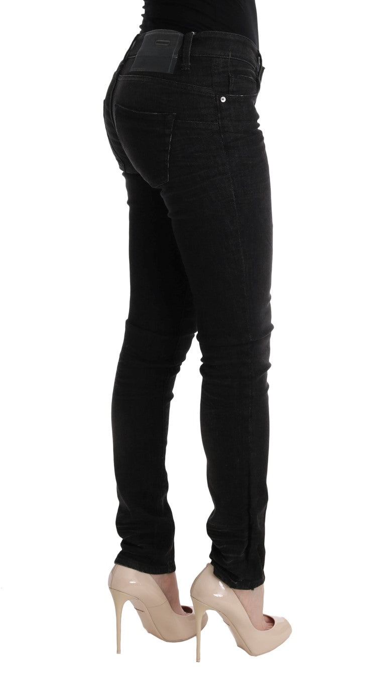 Chic Slim Fit Black Cotton Jeans Acht