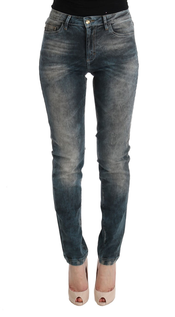 Chic Blue Wash Slim Fit Jeans Cavalli