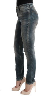 Chic Blue Wash Slim Fit Jeans Cavalli