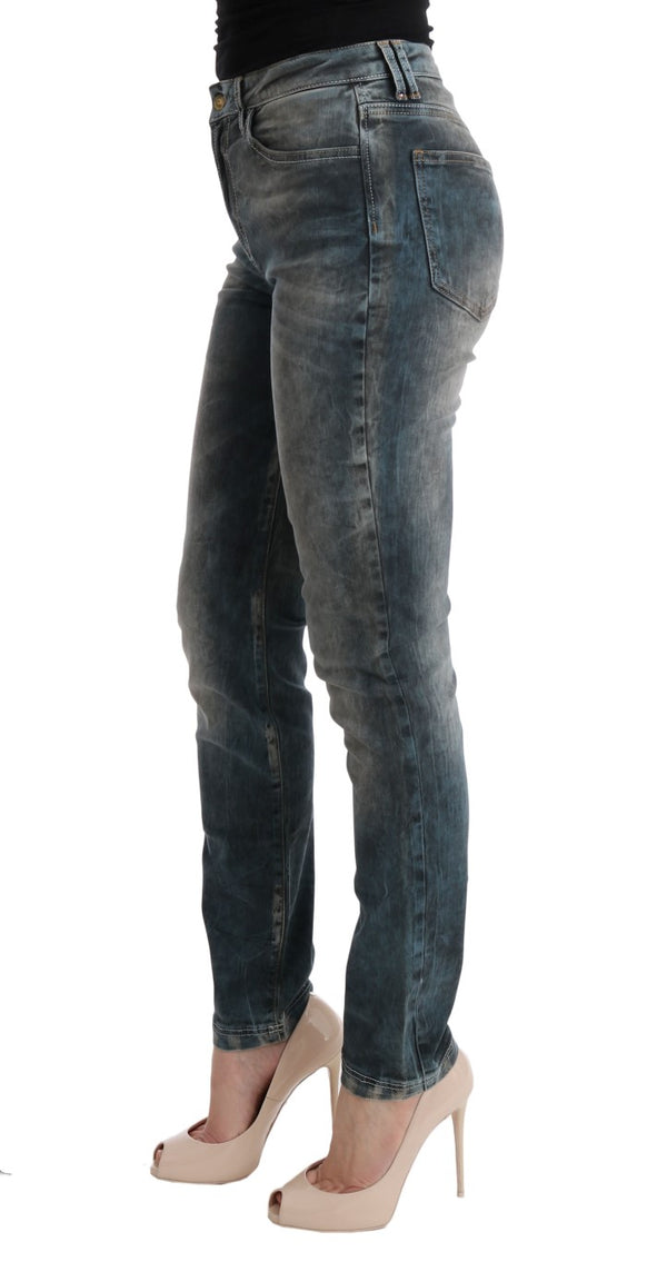 Chic Blue Wash Slim Fit Jeans Cavalli