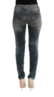 Chic Blue Wash Slim Fit Jeans Cavalli