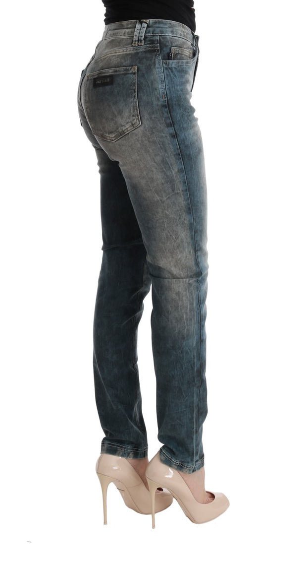 Chic Blue Wash Slim Fit Jeans Cavalli