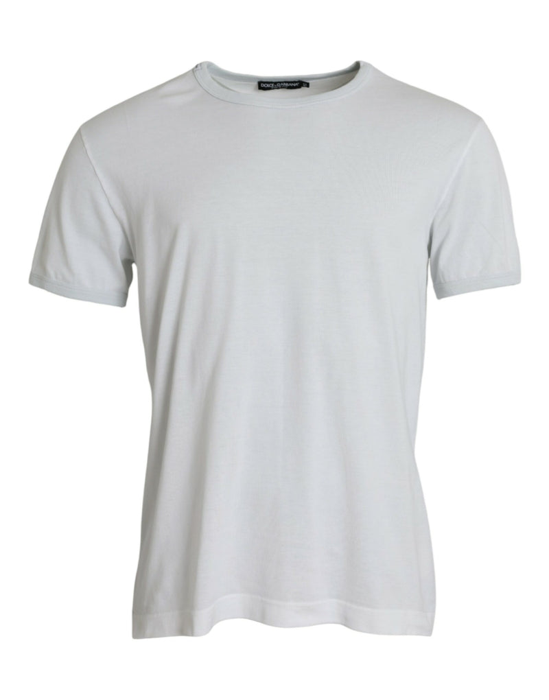 White Cotton Round Neck Short Sleeve T-shirt Dolce & Gabbana