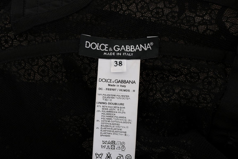 Elegant Full Length Black Sheath Maxi Dress Dolce & Gabbana