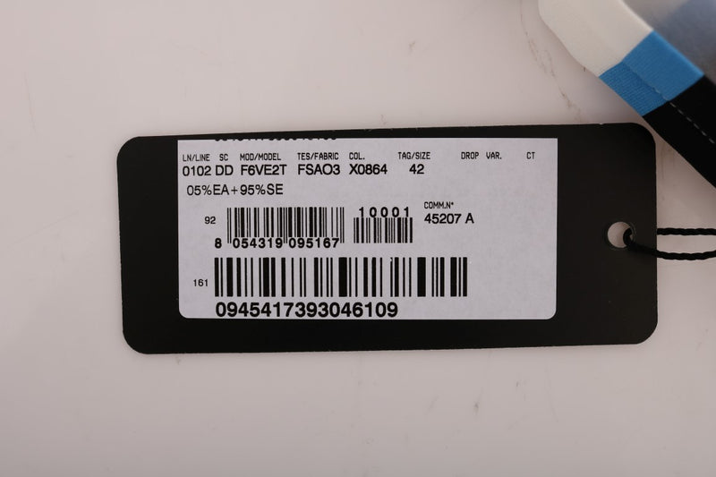 Elegant Sleeveless Striped Silk Shift Dress Dolce & Gabbana