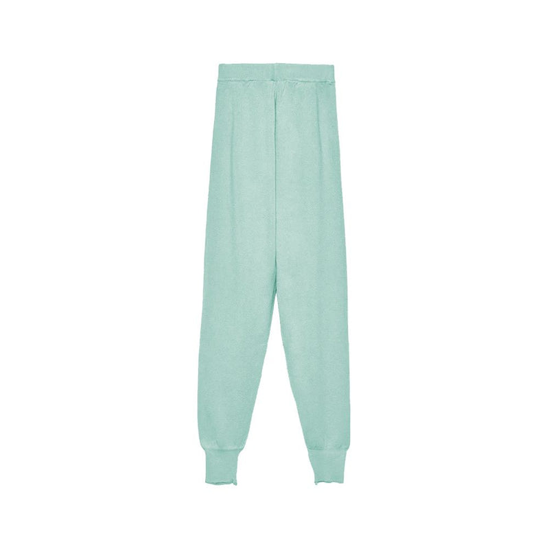 Mint Green Wool Blend Tracksuit Trousers Hinnominate