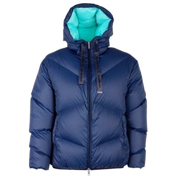 Elegant Blue Feather Down Jacket Centogrammi