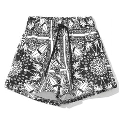 Chic Monochrome Palms Cotton Shorts Comme Des Fuckdown