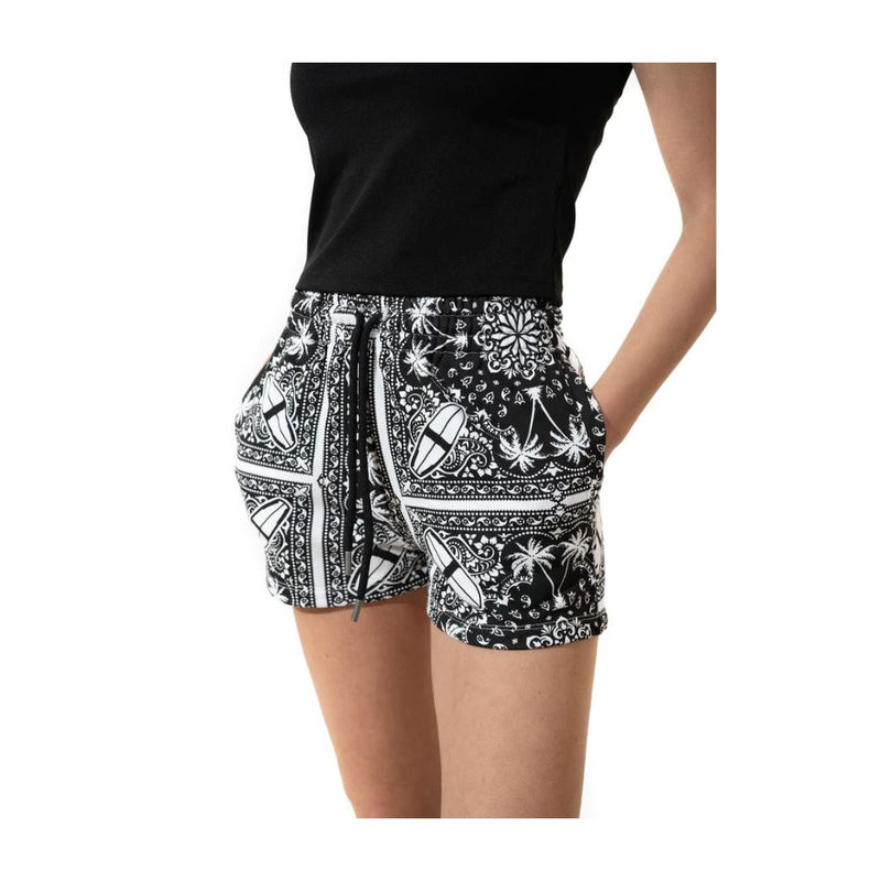 Chic Monochrome Palms Cotton Shorts Comme Des Fuckdown