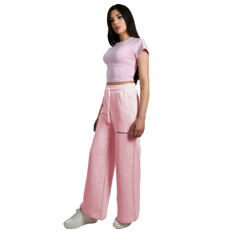 Chic Pink Palazzo Pants with Drawstring Hinnominate