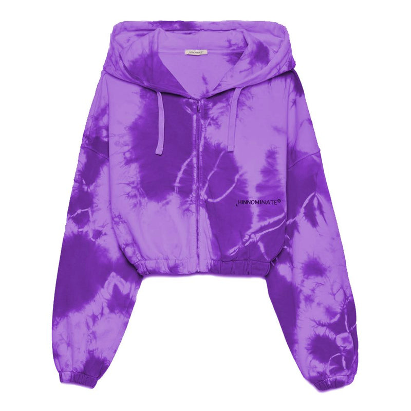 Elegant Purple Hooded Sweatshirt with Logo Print Hinnominate