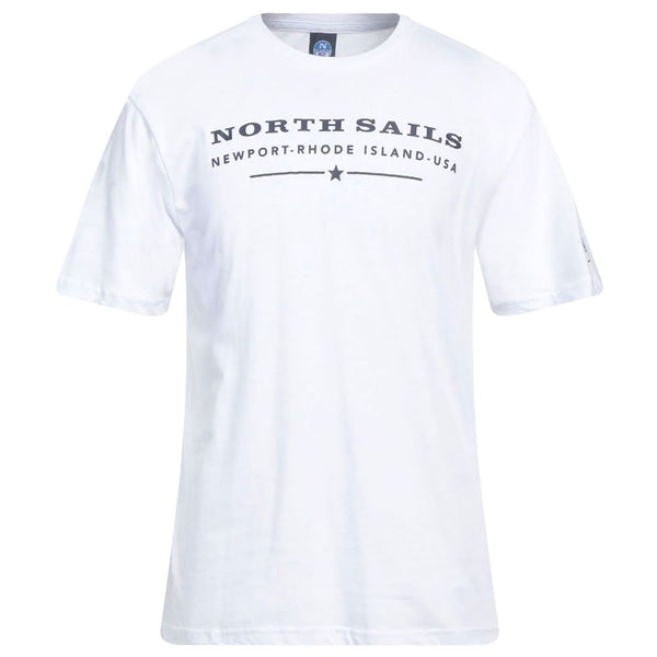 Elegant White Cotton Tee with Chest Print North Sails