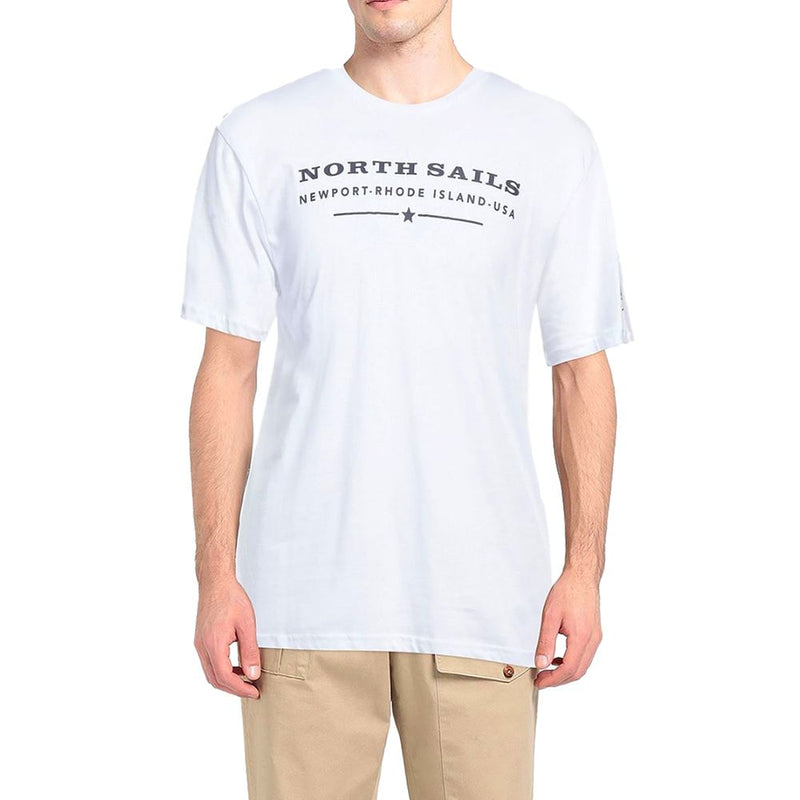 Elegant White Cotton Tee with Chest Print North Sails