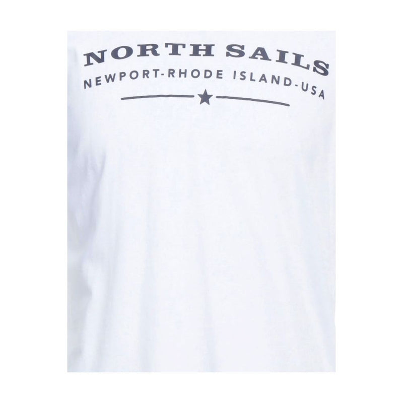 Elegant White Cotton Tee with Chest Print North Sails