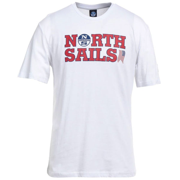 Elegant White Cotton Logo Tee North Sails