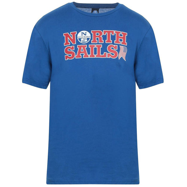 Ocean Blue Cotton Tee with Signature Chest Logo North Sails