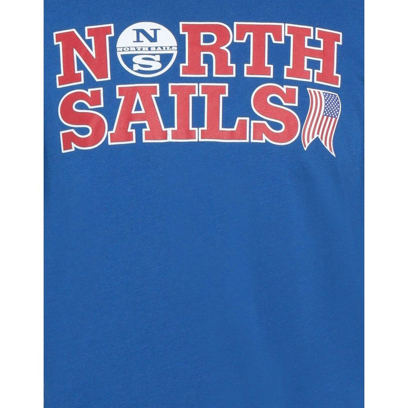 Ocean Blue Cotton Tee with Signature Chest Logo North Sails