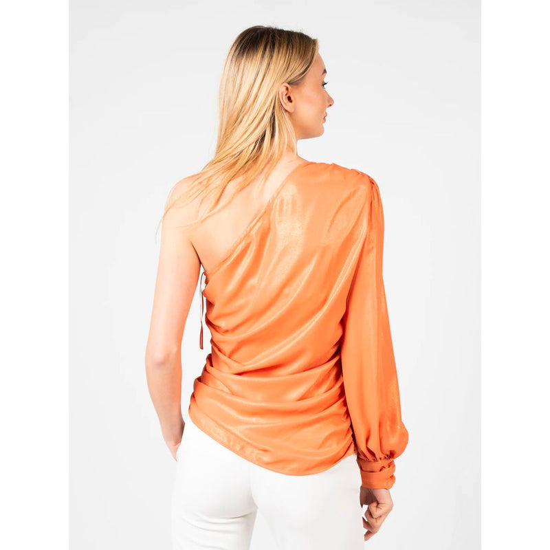 Chic Orange Laminated Blouse PINKO