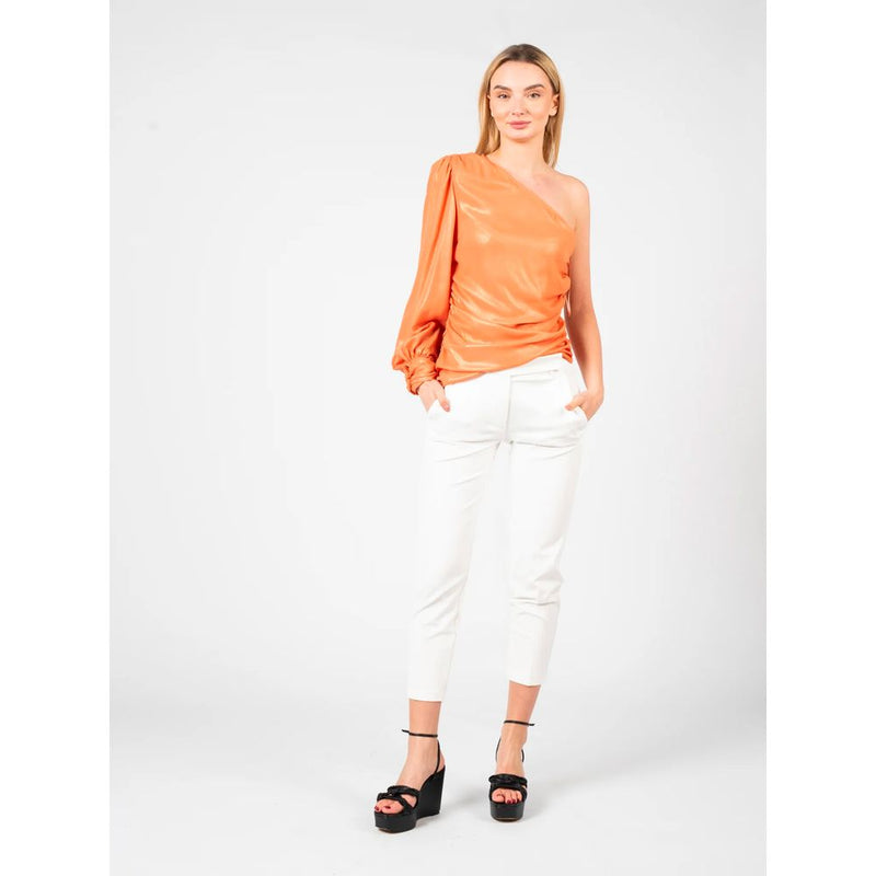 Chic Orange Laminated Blouse PINKO