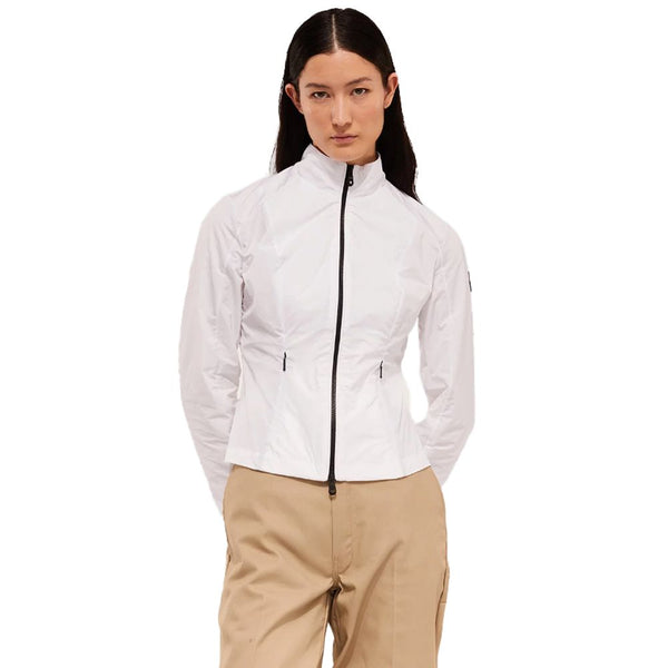 Chic Windproof White Jacket with Logo Refrigiwear