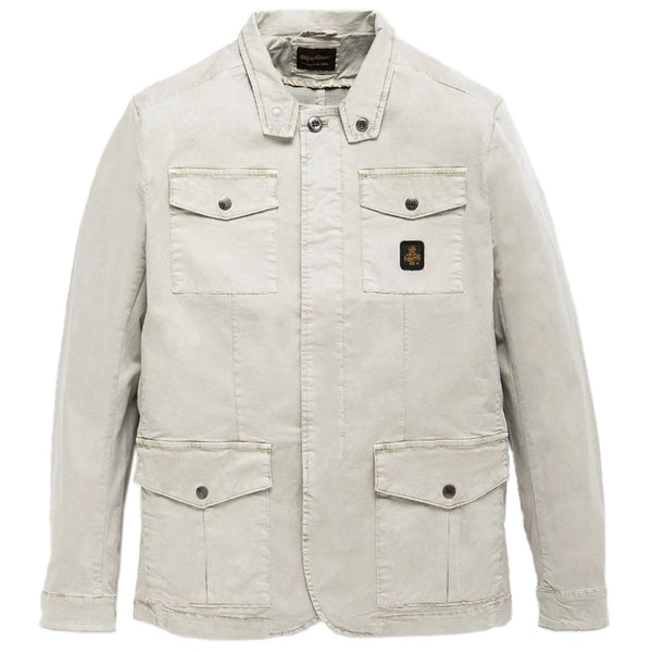 Sleek Beige Four-Pocket Cotton Jacket Refrigiwear