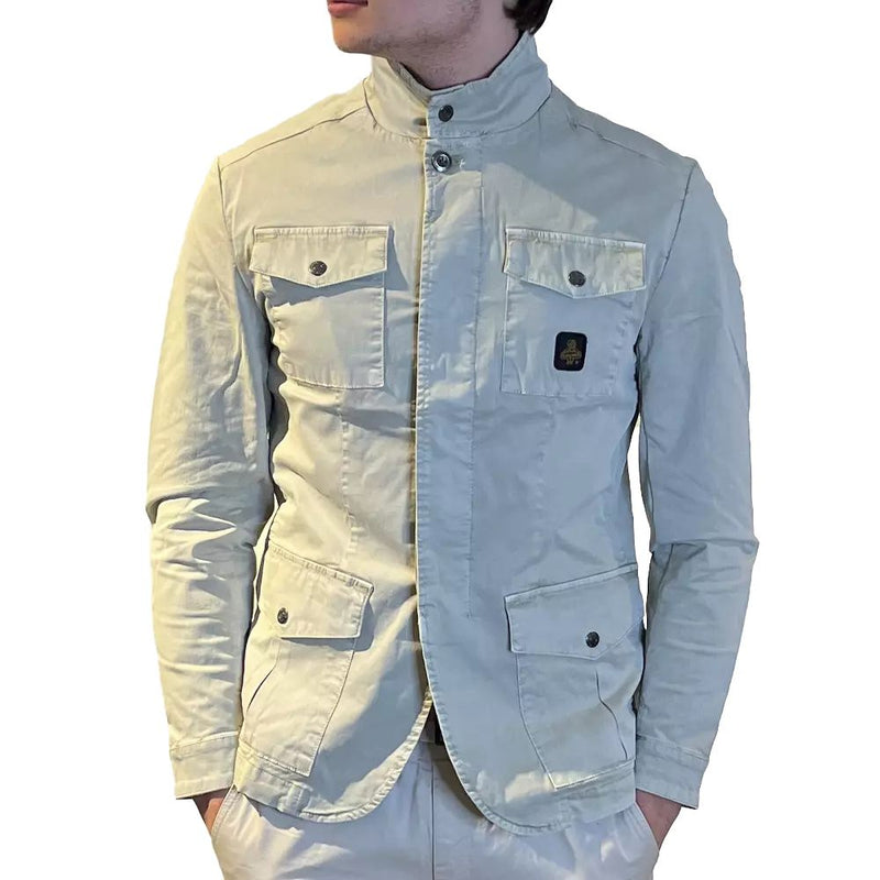 Sleek Beige Four-Pocket Cotton Jacket Refrigiwear