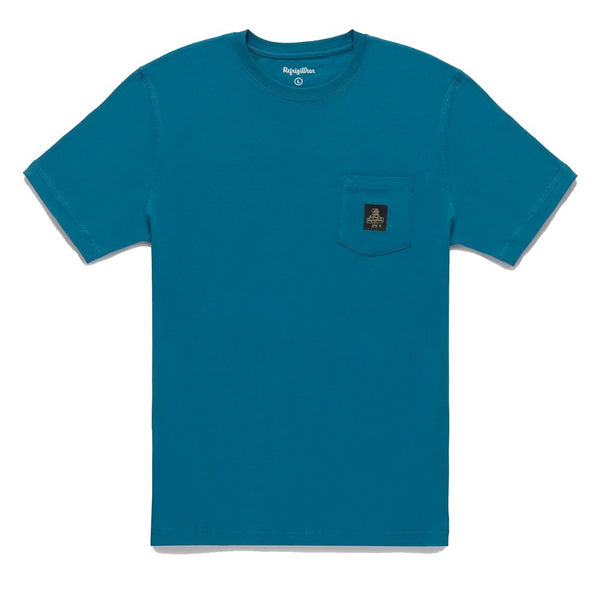 Chic Light Blue Cotton Tee with Chest Logo Refrigiwear