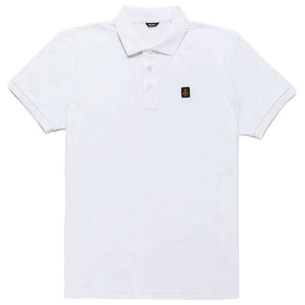 Elegant White Polo with Embroidered Logo Refrigiwear