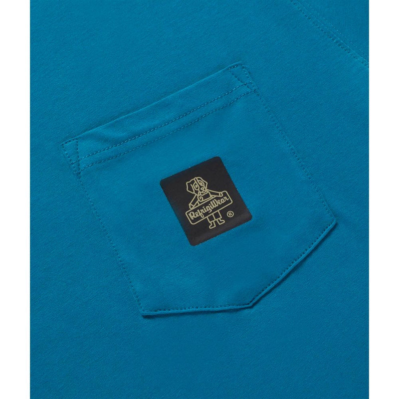 Chic Light Blue Cotton Tee with Chest Logo Refrigiwear