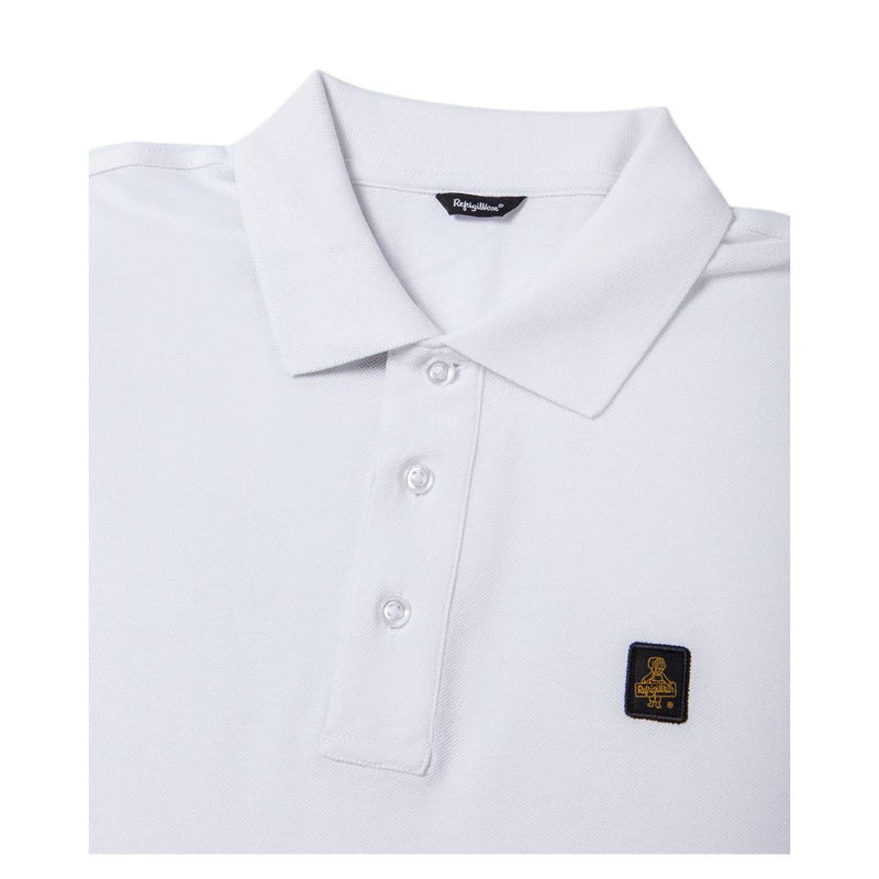 Elegant White Polo with Embroidered Logo Refrigiwear