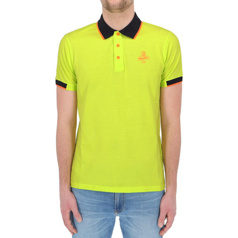 Sunshine Yellow Cotton Polo with Contrast Accents Refrigiwear