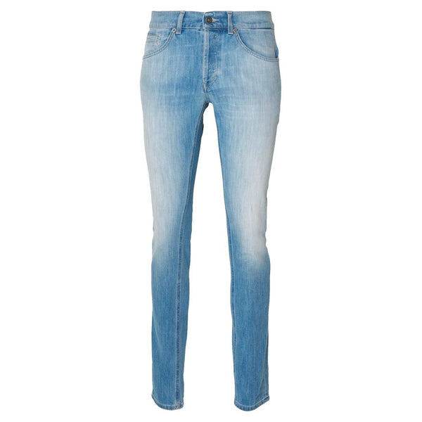 Sleek Light Blue Stretch Denim for Men Dondup