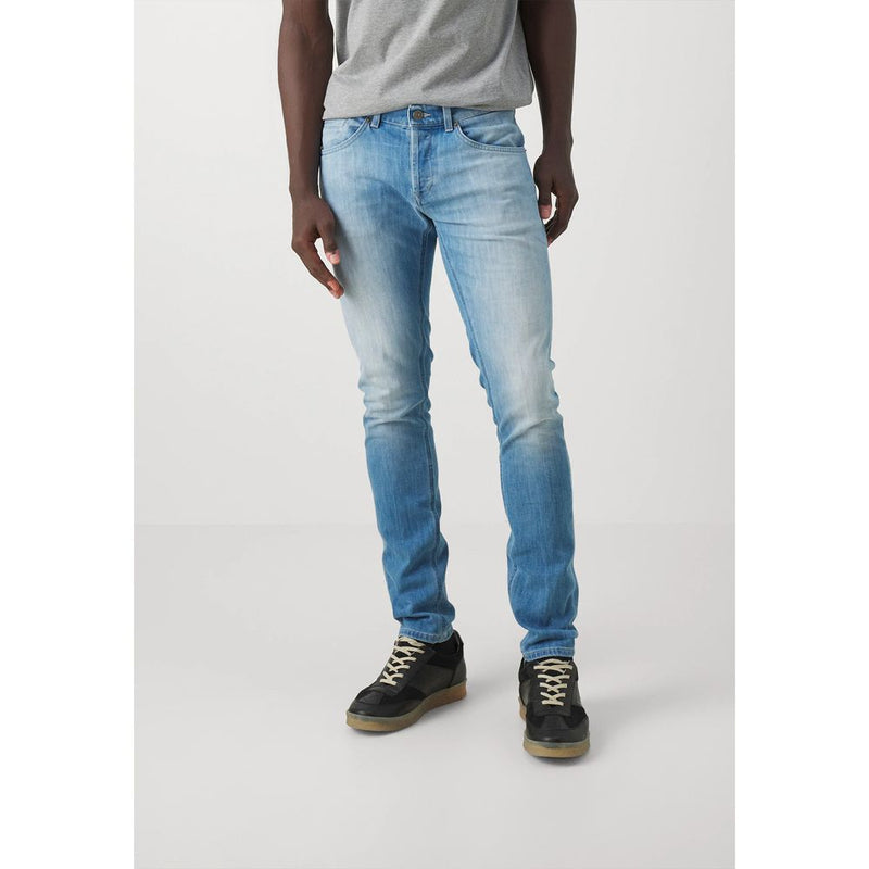 Sleek Light Blue Stretch Denim for Men Dondup