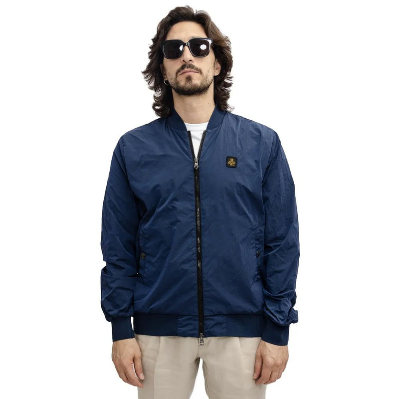 Elevated Casual Blue Bomber Jacket Refrigiwear