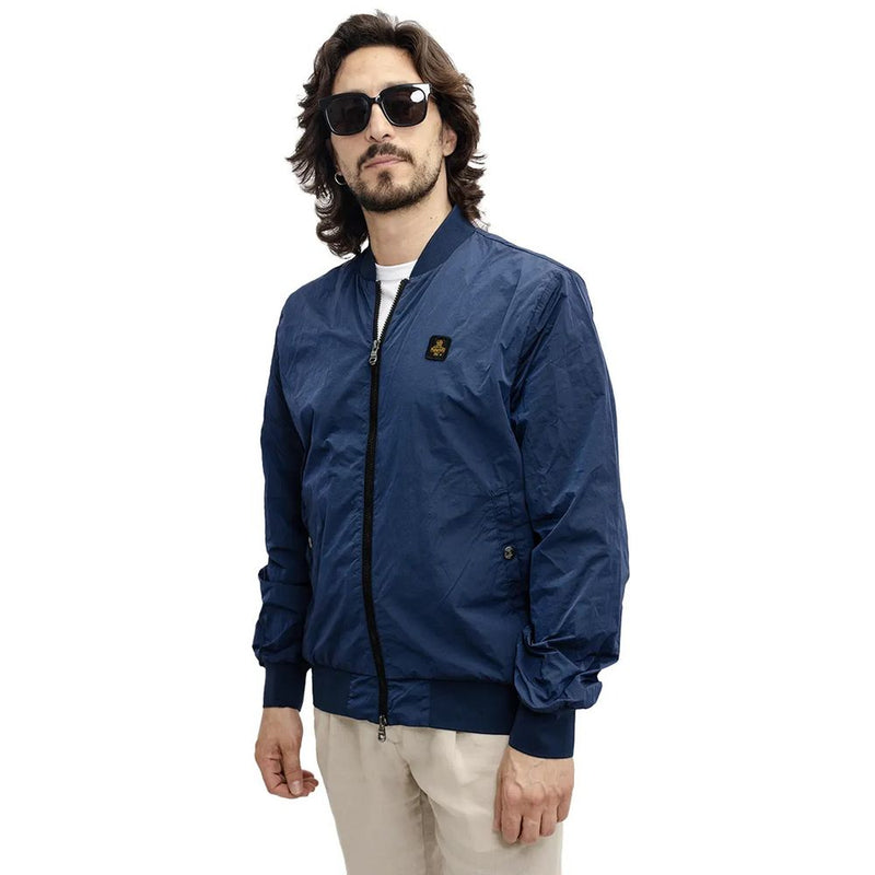 Elevated Casual Blue Bomber Jacket Refrigiwear