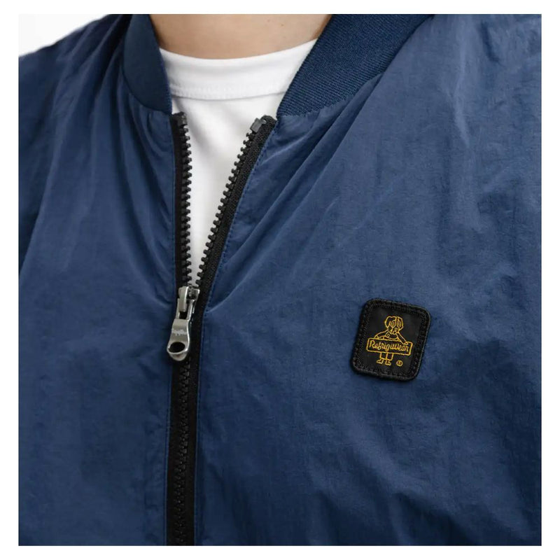 Elevated Casual Blue Bomber Jacket Refrigiwear